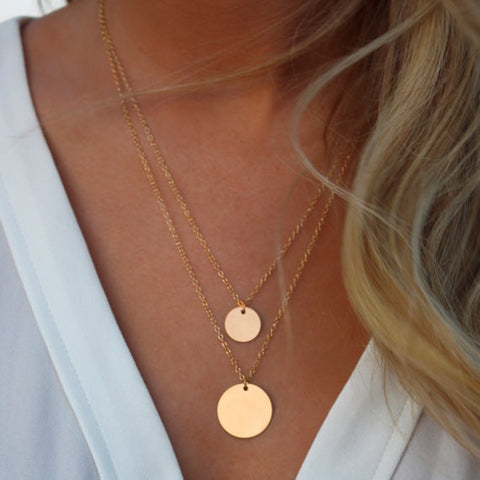 Double Gold Layered Chain Necklace