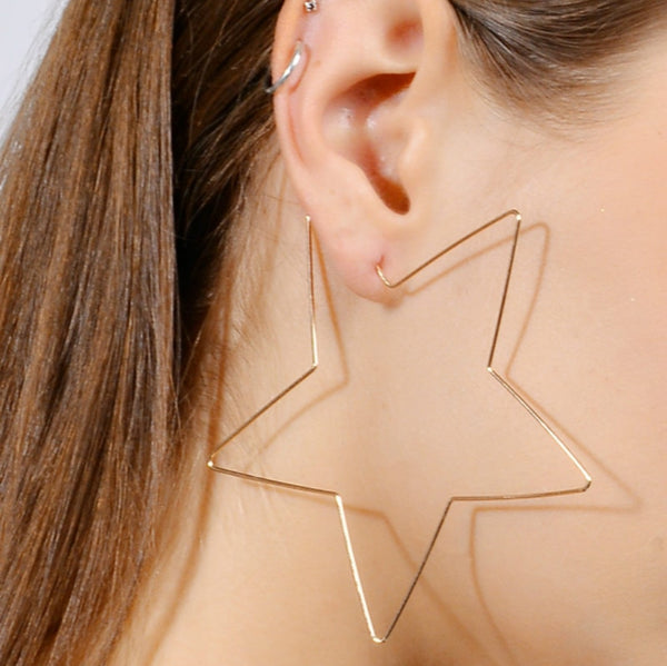Big Star Hoop Earrings