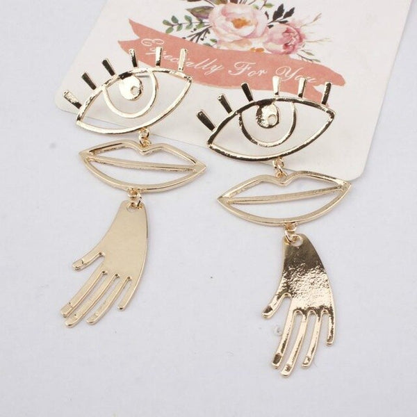 Abstract Art Gold Color Earrings