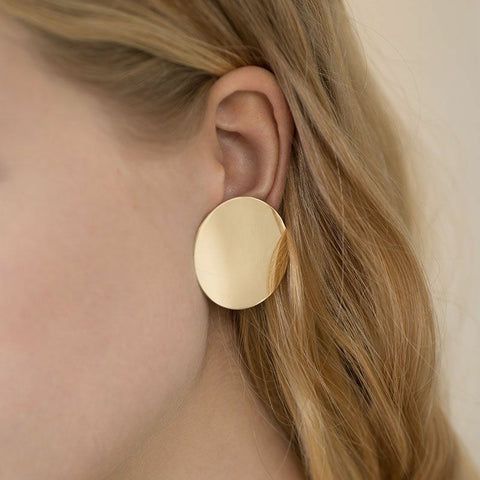 RONGBIN 2018 NEW Gold Glossy Round Earrings Hoop Smooth Earrings Simple Style Ears Clear Circle Charm Earrings For Women