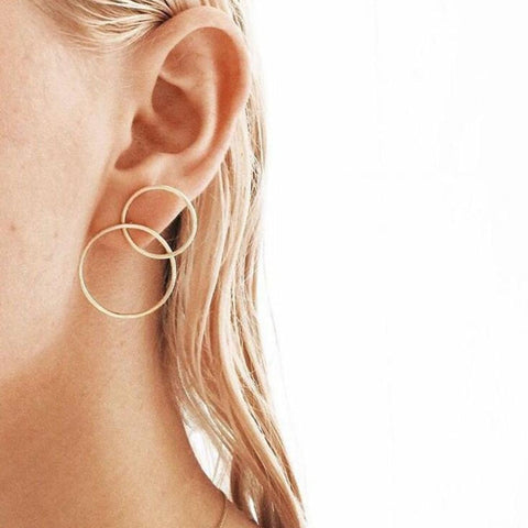 Gold Color Circle Earrings