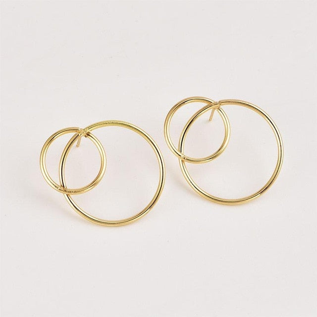 Gold Color Circle Earrings