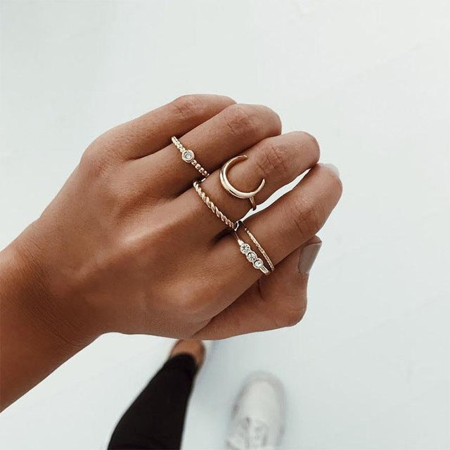 Bohemian Ring Set /5pcs