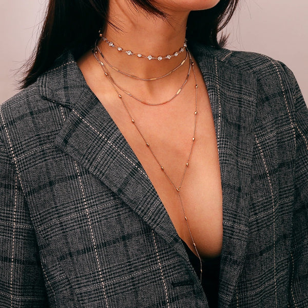 Multi-Layer Rhinestone Necklaces