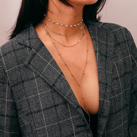 Multi-Layer Rhinestone Necklaces