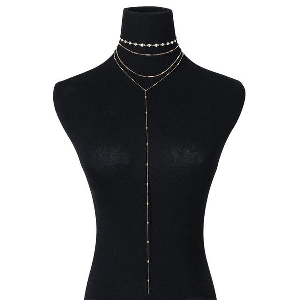 Multi-Layer Rhinestone Necklaces