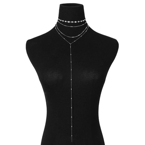 Multi-Layer Rhinestone Necklaces