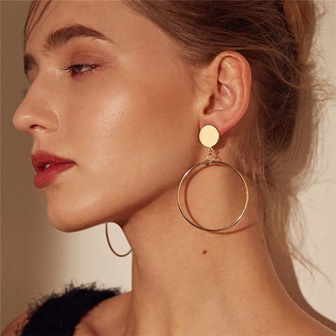 Gold Round Earring