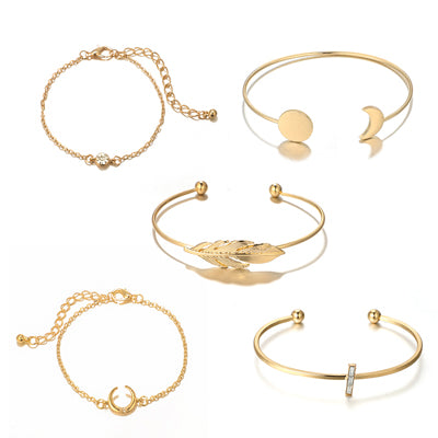 Gold Color Bracelet Set /5pcs