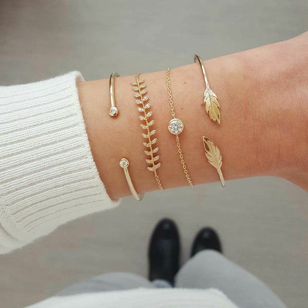 Gold Color Bracelet Set /4pcs