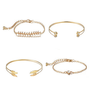 Gold Color Bracelet Set /4pcs