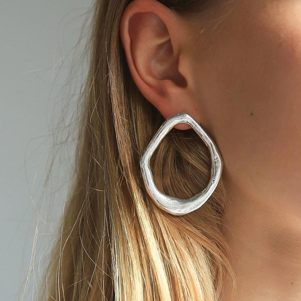 Silver Vintage Round Earrings