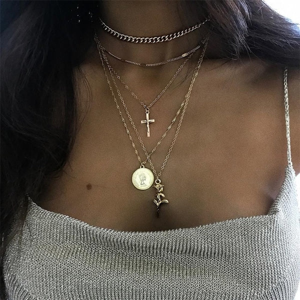 Multi-Layer Moon Necklace