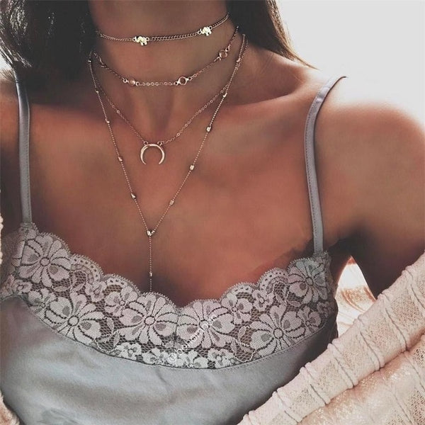 Multi-Layer Moon Necklace