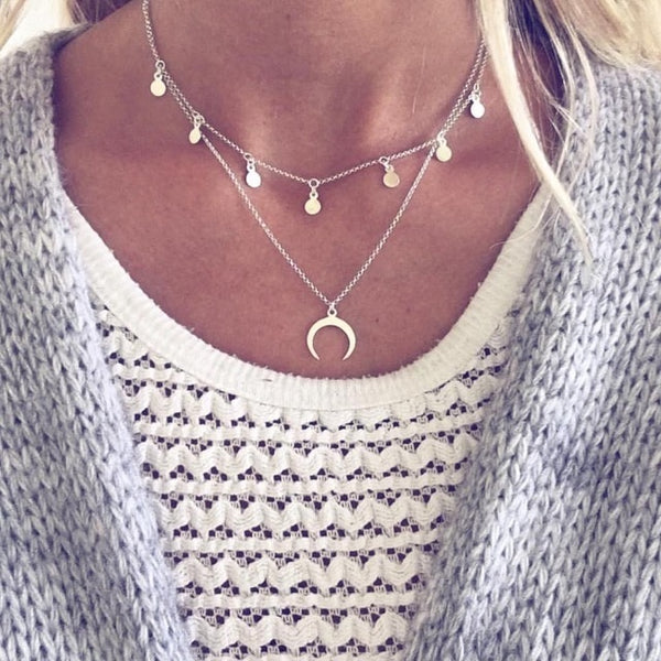 Multi-Layer Moon Necklace