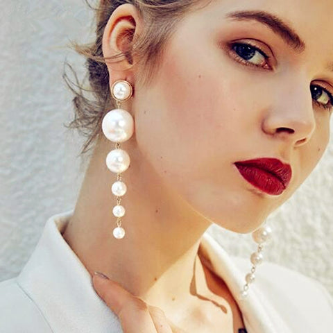 Pearl Long Earrings