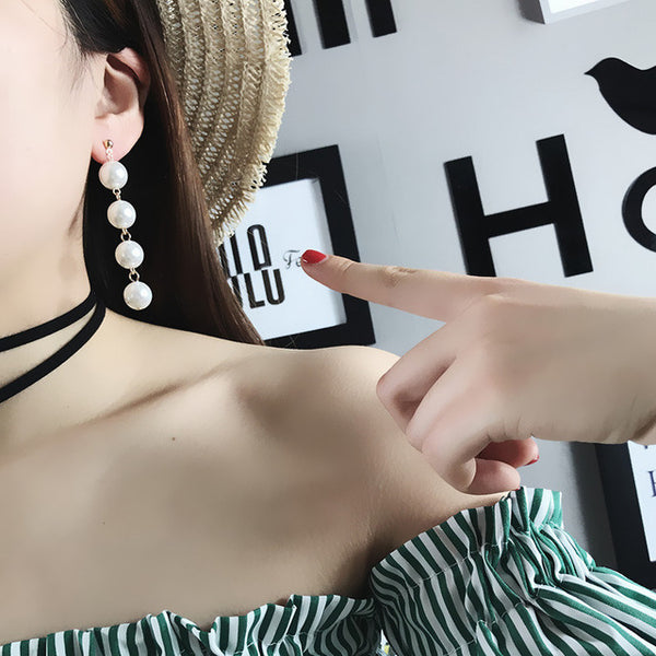 Pearl Long Earrings