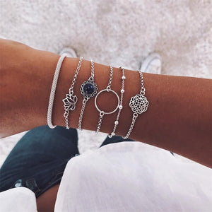 Silver Bracelet Set /6pcs