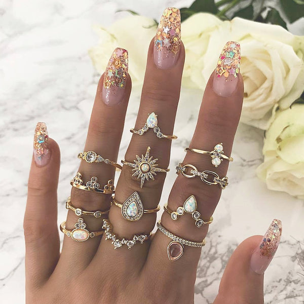 Bohemian Ring Set /12pcs