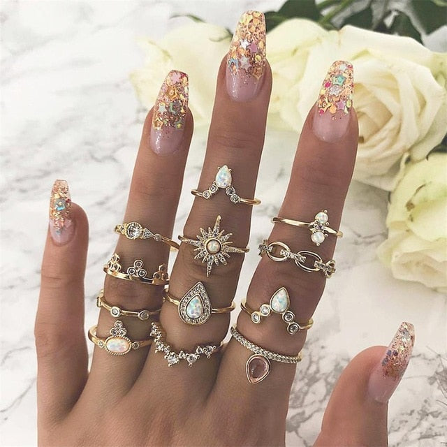Bohemian Ring Set /12pcs