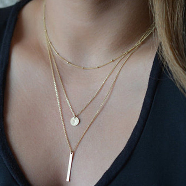 Gold Color Bohemian Multi-Layer Necklace