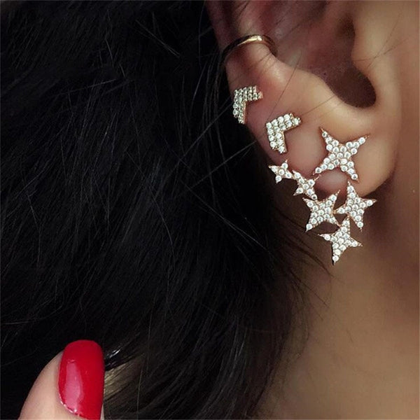Crystal Arrow Stars Earrings