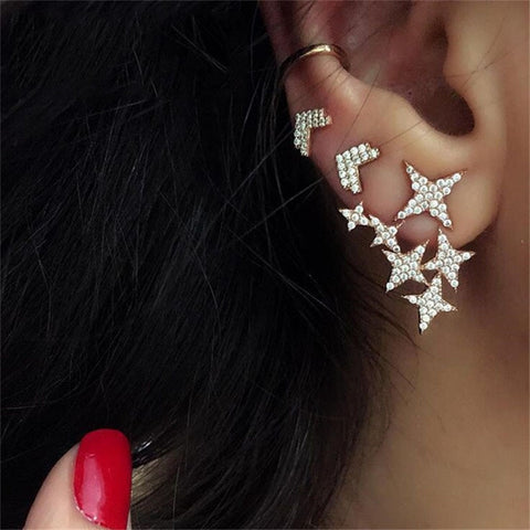 Crystal Arrow Stars Earrings