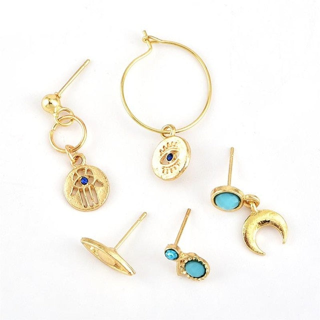 Gold Color Earrings Set